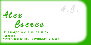 alex cseres business card